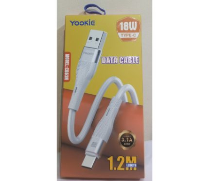 Chargers + Cables Yookie Fast Charging Data Cable CB63N_TYPE_C 18W 1.2M white
